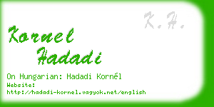 kornel hadadi business card